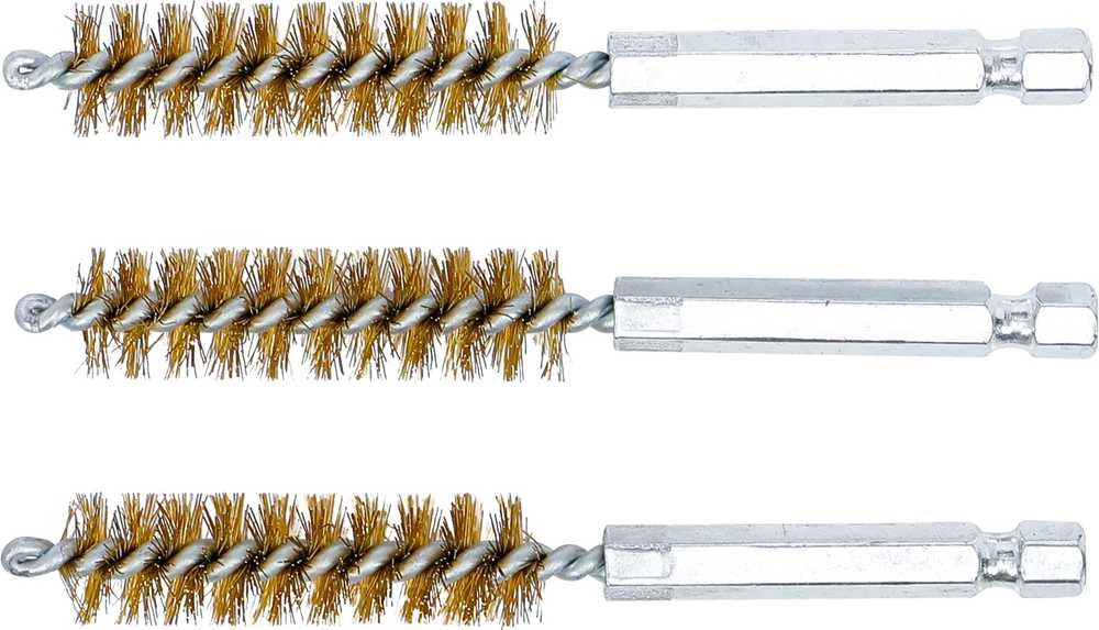 BGS Žalvarinis šepetėlis, 12 mm, 6,3 mm, 1/4, pavara, 3 vnt.