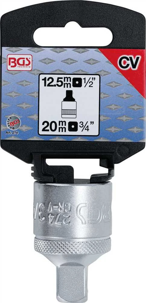 Grąžtas Bgs Technic Adapteris galvutėms | vidinis kvadratas 20 mm (3/4") - išorinis kvadratas 12,5 mm (1/2") (274)