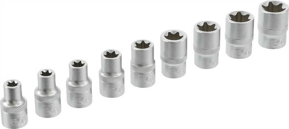 Bgs Technic Galvučių rinkinys E-tipas | 12,5 mm (1/2") | E10 - E24 | 9 vnt. (6425)