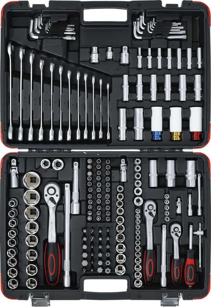 Bgs Technic Terkšlinių raktų ir galvučių rinkinys | 1/4" / 3/8" / 1/2" | 176 vnt. (15217)