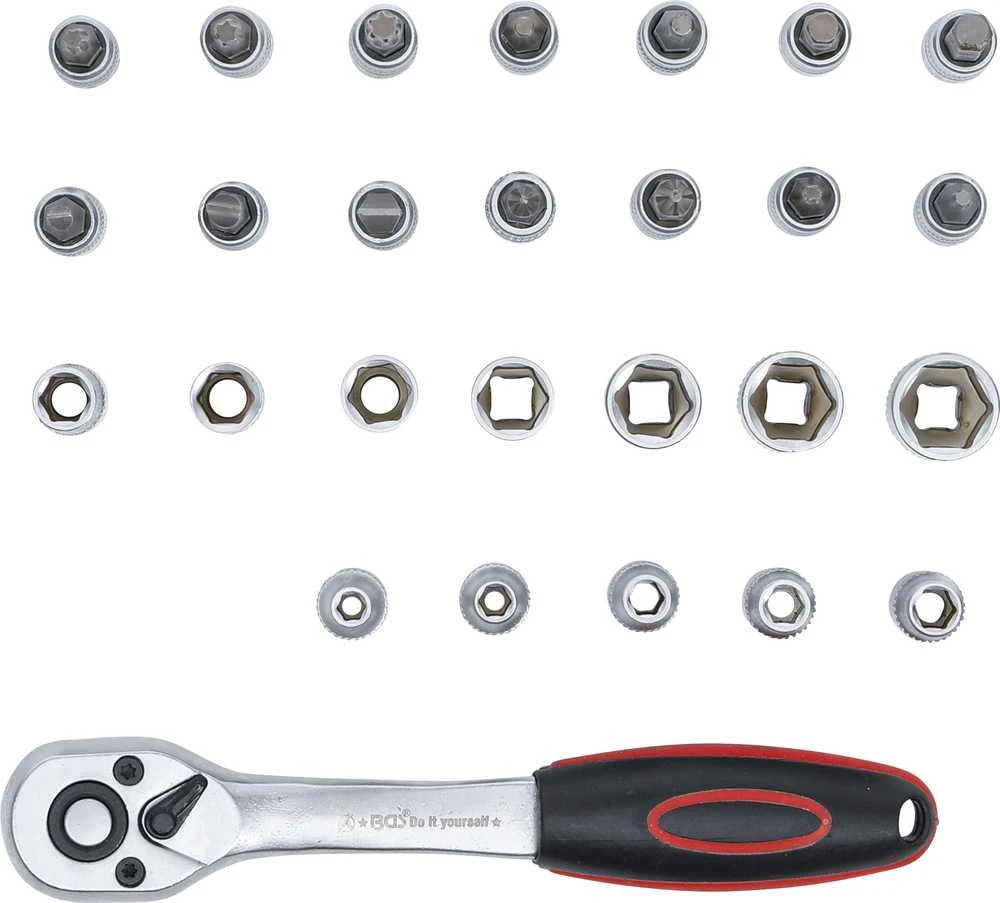 BGS Galvu komplektas – 1/4" jungtis – 4–13 mm – 27 vnt.