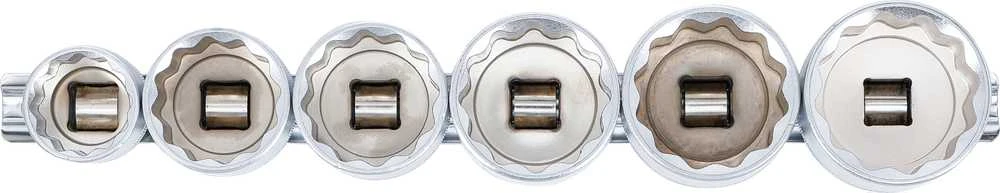 BGS Galvu rinkinys 12-briaunų - 1/2" jungtis - 24 - 38 mm - 6 vnt.