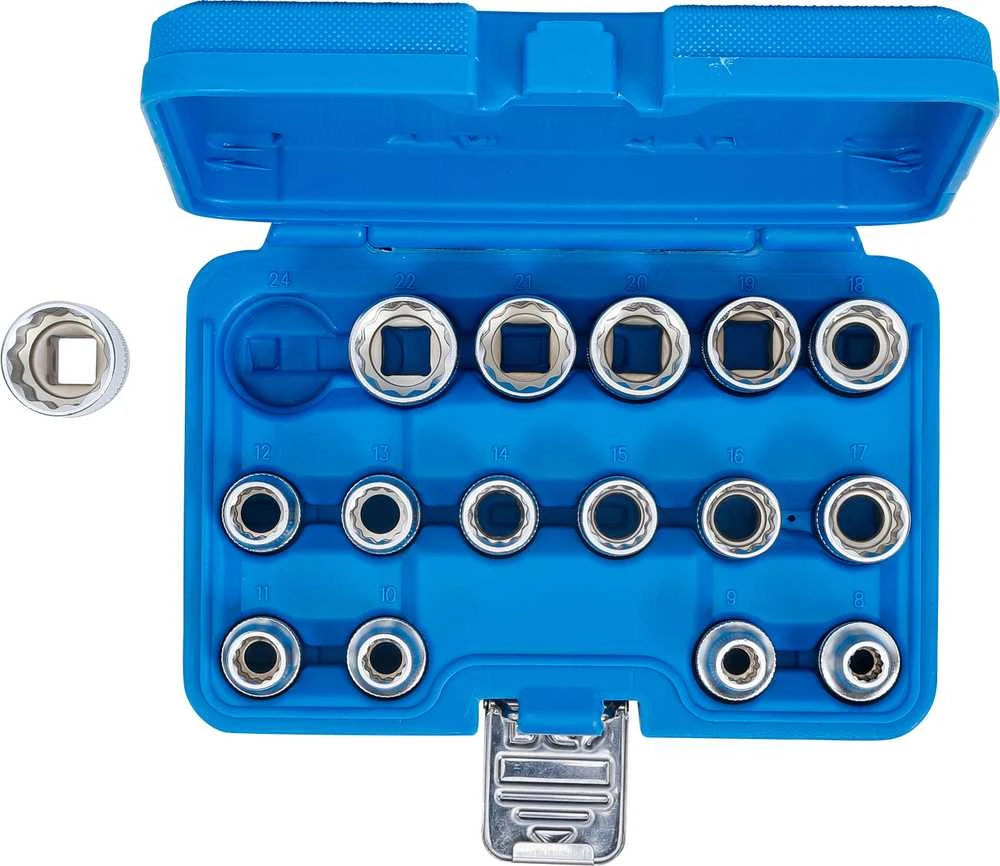 Bgs Technic Galvučių rinkinys, 12 kampų | 12,5 mm (1/2") | 8 - 24 mm | 16 vnt. (2226)