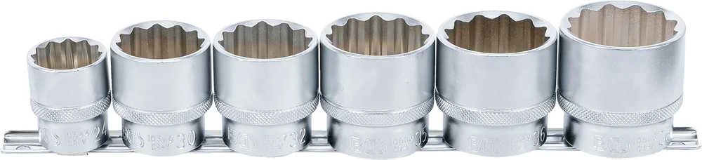 BGS Galvu rinkinys 12-briaunų - 1/2" jungtis - 24 - 38 mm - 6 vnt.