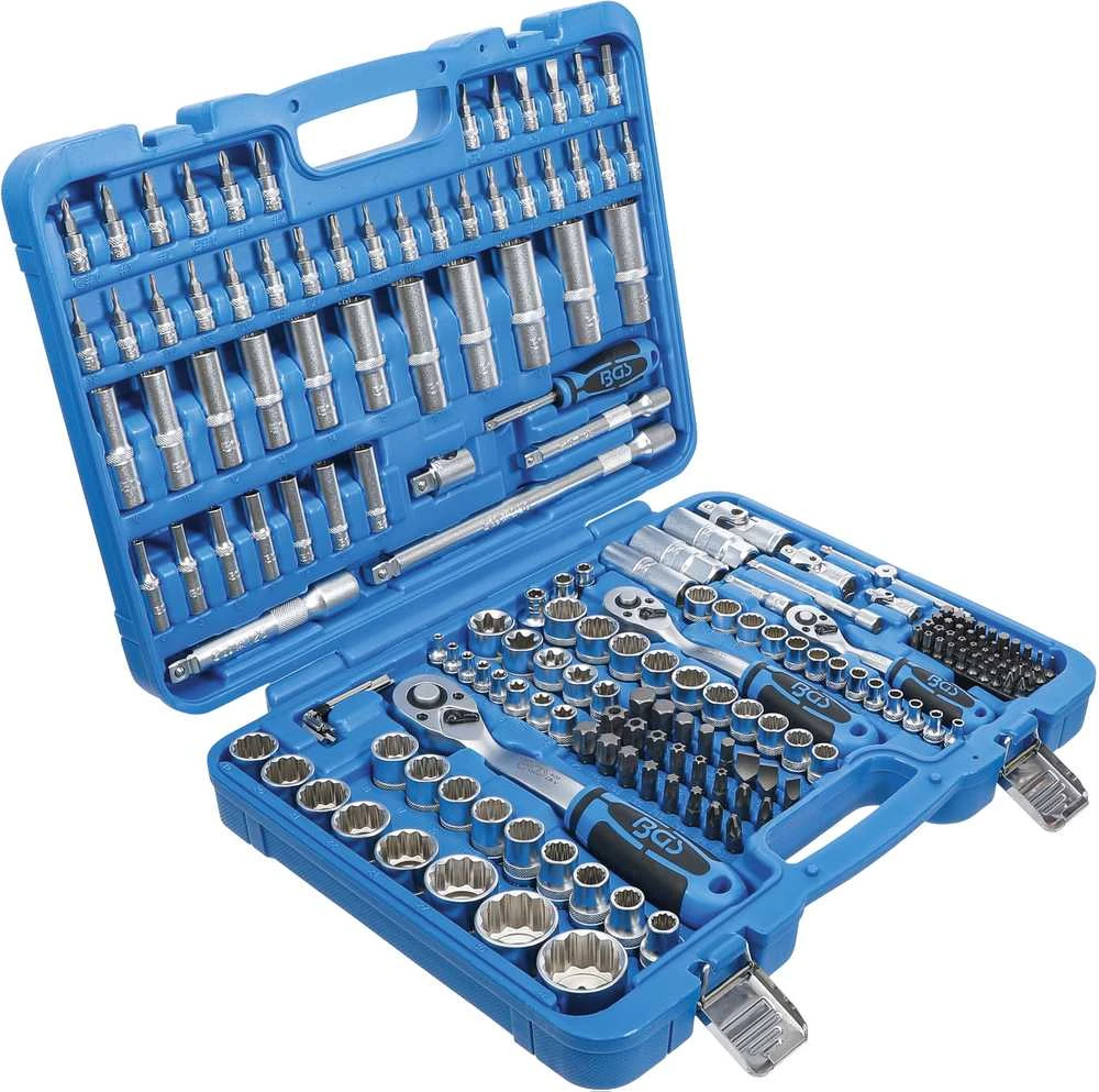 Bgs Technic Galvučių ir įrankių rinkinys su 12-kampėmis galvutėmis 1/4", 3/8", 1/2", 192 vnt. (2286)