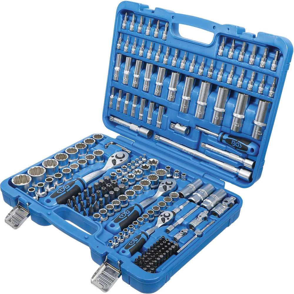 Bgs Technic Galvučių ir įrankių rinkinys su 12-kampėmis galvutėmis 1/4", 3/8", 1/2", 192 vnt. (2286)