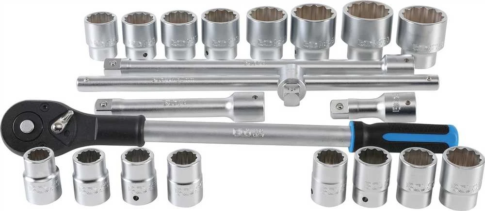 BGS 12 briaunų galvučių komplektas – 3/4" jungtis – 21 vnt.