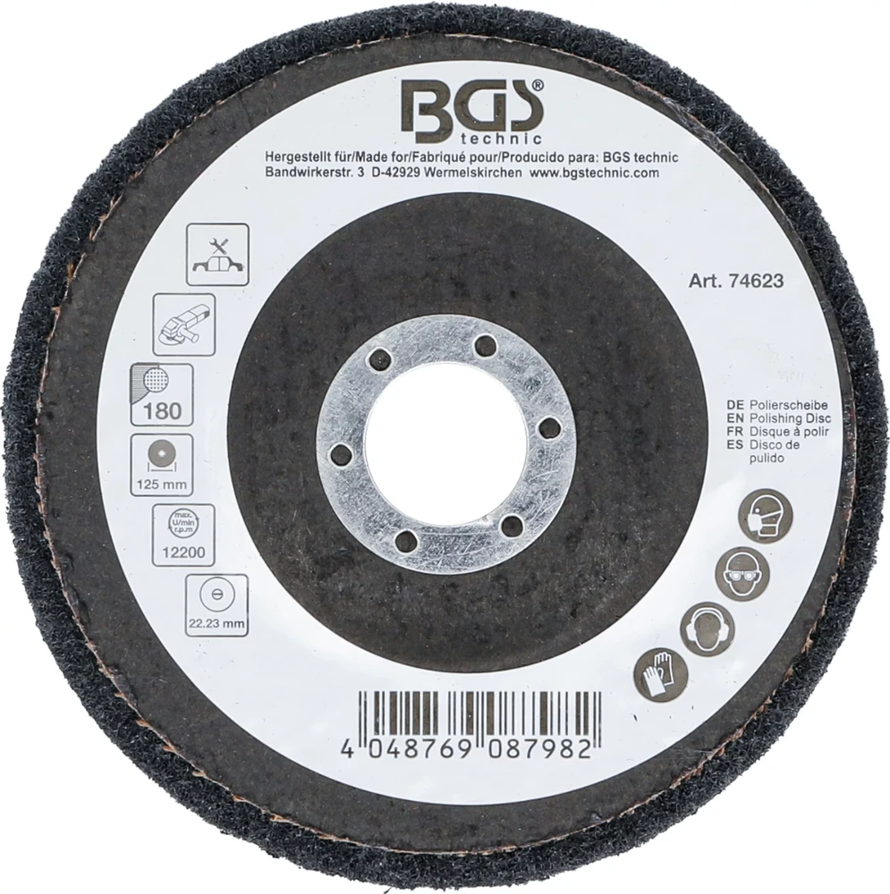 Bgs Technic Poliravimo diskas | Silikono karbidas | Ø 125 mm | Grūdelių dydis 180 (74623B)