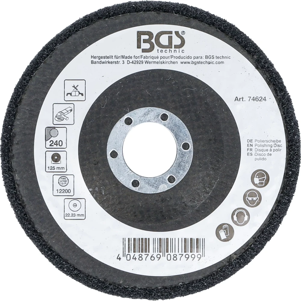 Bgs Technic Poliravimo diskas | Silikono karbidas | Ø 125 mm | Grūdelių dydis 240 (74624B)