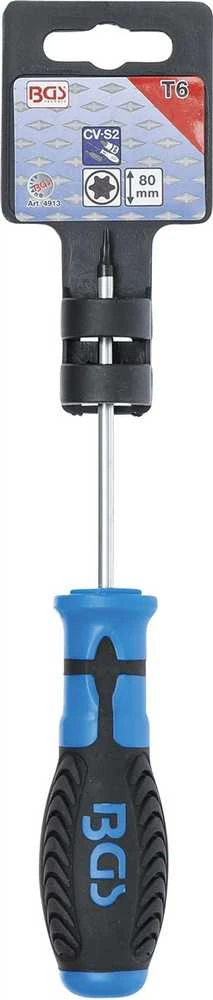 Grąžtas Bgs Technic Atsuktuvas | T-Star (Torx) T6 | Ašmenų ilgis 80 mm (4913)