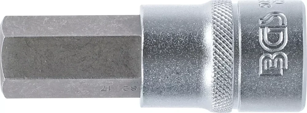 Bgs Technic Antgalis įpresuotas į galvutę | ilgis 70 mm | 12.5 mm (1/2") | hex šešiakampis 17 mm (5052-17)