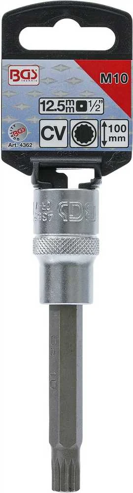 Bgs Technic Antgalis įpresuotas į galvutę | ilgis 100 mm | 12,5 mm (1/2") | Spline (XZN) | M10 (4362)