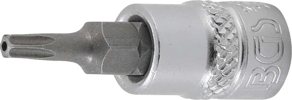 Grąžtas Bgs Technic Antgalis įpresuotas į galvutę | 6.3 mm (1/4") | T-star su skyle (Torx) T15 (2358)