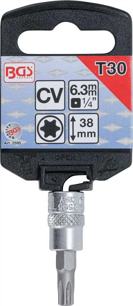 Grąžtas Bgs Technic Antgalis įpresuotas į galvutę | 6.3 mm (1/4") | T-Star (Torx) T30 (2595)