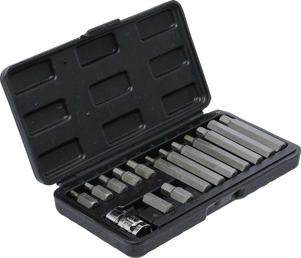 Grąžtas Bgs Technic Antgalių rinkinys Hex šešiakampiai | trumpas / ilgas | 10 mm (3/8") storio | 15 vnt. (5070)