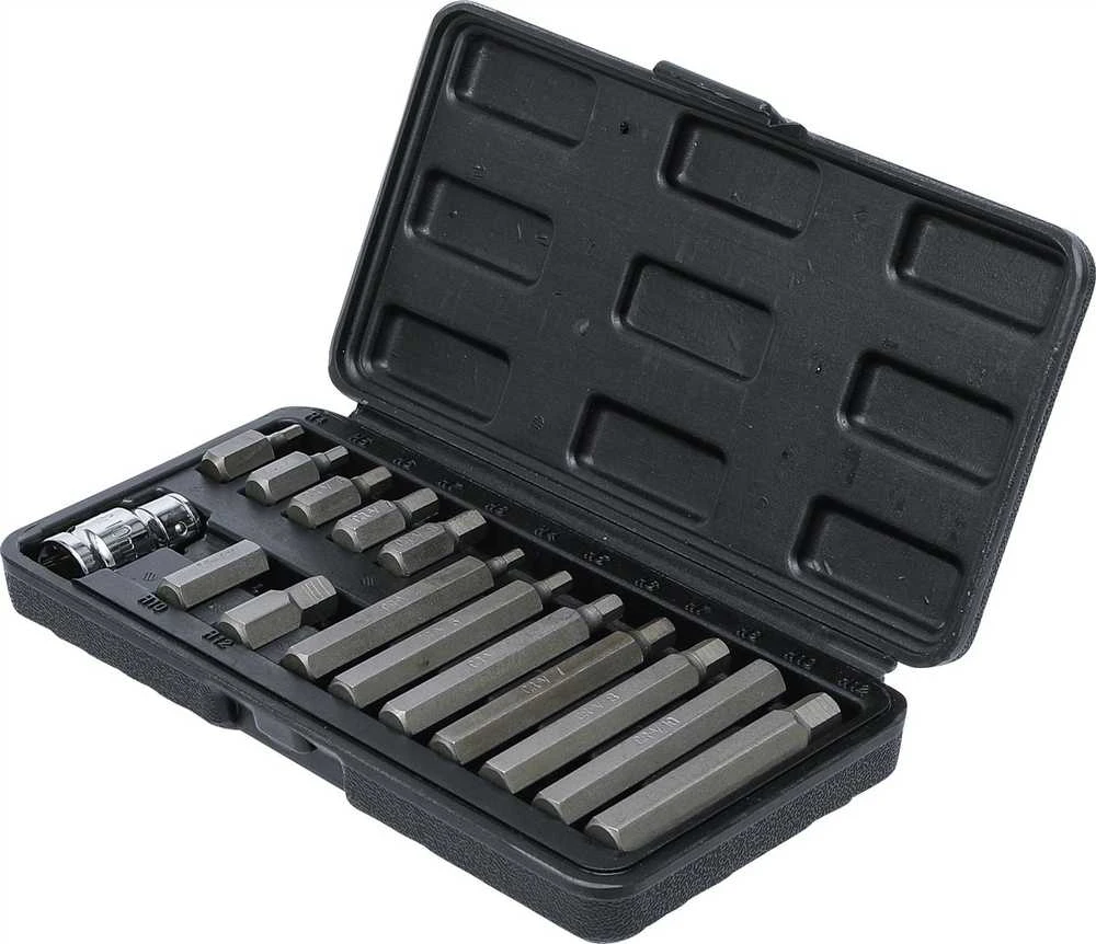 Grąžtas Bgs Technic Antgalių rinkinys Hex šešiakampiai | trumpas / ilgas | 10 mm (3/8") storio | 15 vnt. (5070)