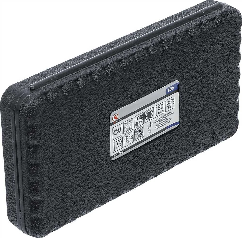 Grąžtas Bgs Technic Antgalių rinkinys | trumpas / ilgas | 10 mm (3/8") storio | T-Star (Torx) | 15 vnt. (5040)