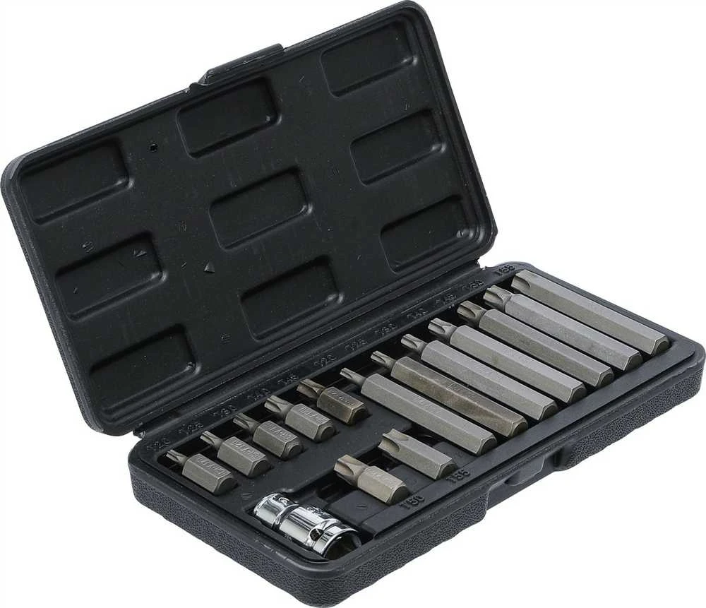 Grąžtas Bgs Technic Antgalių rinkinys | trumpas / ilgas | 10 mm (3/8") storio | T-Star (Torx) | 15 vnt. (5040)