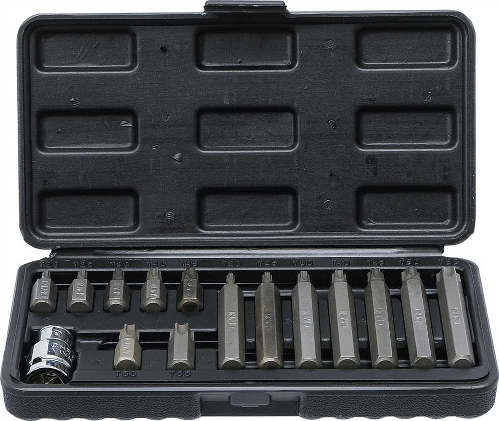 Grąžtas Bgs Technic Antgalių rinkinys | trumpas / ilgas | 10 mm (3/8") storio | T-Star (Torx) | 15 vnt. (5040)
