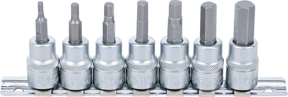 Bgs Technic Įpresuotų antgalių rinkinys | 10 mm (3/8") | hex šešiakampis 3 - 10 mm | 7 vnt. (5107)
