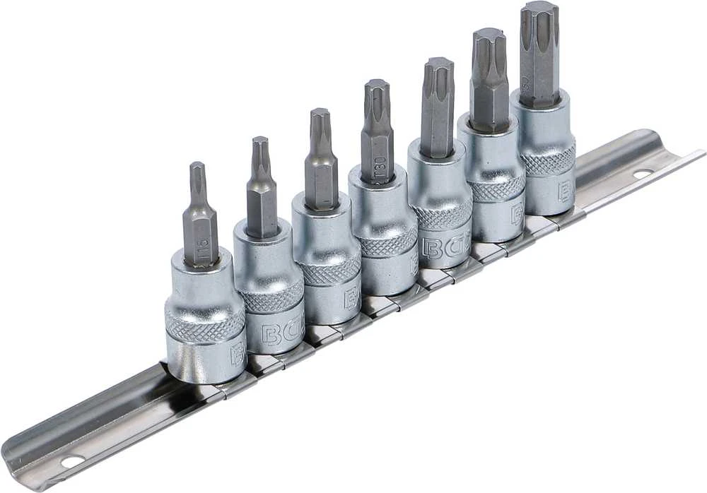 Grąžtas Bgs Technic Įpresuotų antgalių rinkinys | 10 mm (3/8") | T-Star (Torx) T15 - T50 | 7 vnt. (5108)