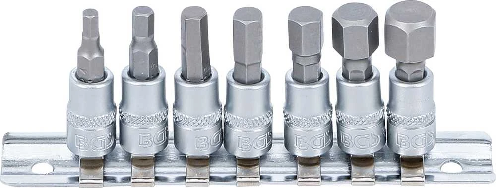 Bgs Technic Įpresuotų antgalių rinkinys | 6.3 mm (1/4") | hex šešiakampis 4-12 mm | 7 vnt. (2161)
