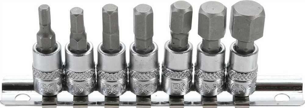 Bgs Technic Įpresuotų antgalių rinkinys | 6.3 mm (1/4") | hex šešiakampis 4-12 mm | 7 vnt. (2161)