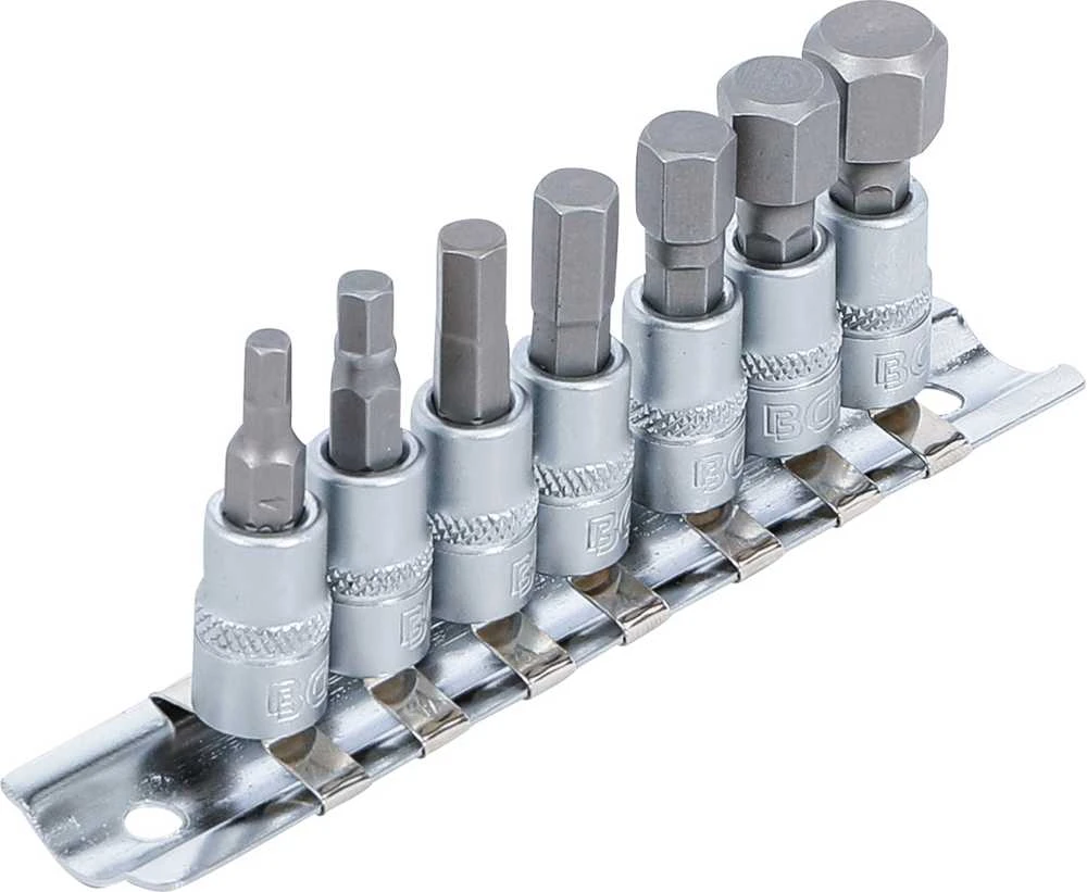 Bgs Technic Įpresuotų antgalių rinkinys | 6.3 mm (1/4") | hex šešiakampis 4-12 mm | 7 vnt. (2161)