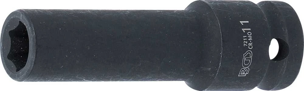 Bgs Technic Galvutė smūginė šešiakampė ilga | 12,5 mm (1/2") | 11 mm (7211)