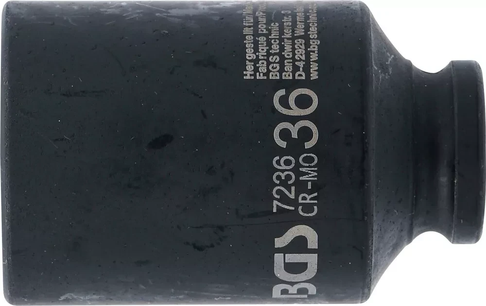 Bgs Technic Galvutė smūginė šešiakampė ilga | 12,5 mm (1/2") | 36 mm (7236)