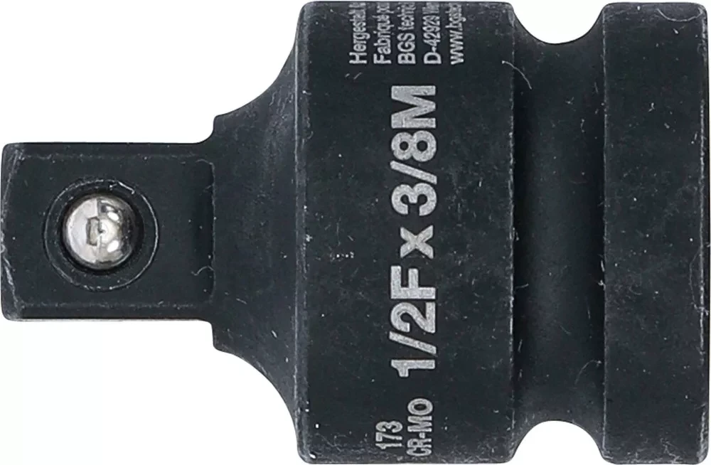 Grąžtas Bgs Technic Smūginis adapteris | 12,5 mm (1/2") vidinis kvadratas - 10 mm (3/8") išorinis kvadratas (173)