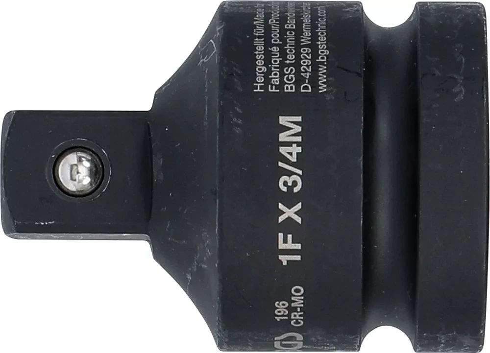 Grąžtas Bgs Technic Smūginis adapteris | vidinis kvadratas 25 mm (1") - išorinis kvadratas 20 mm (3/4") (196)