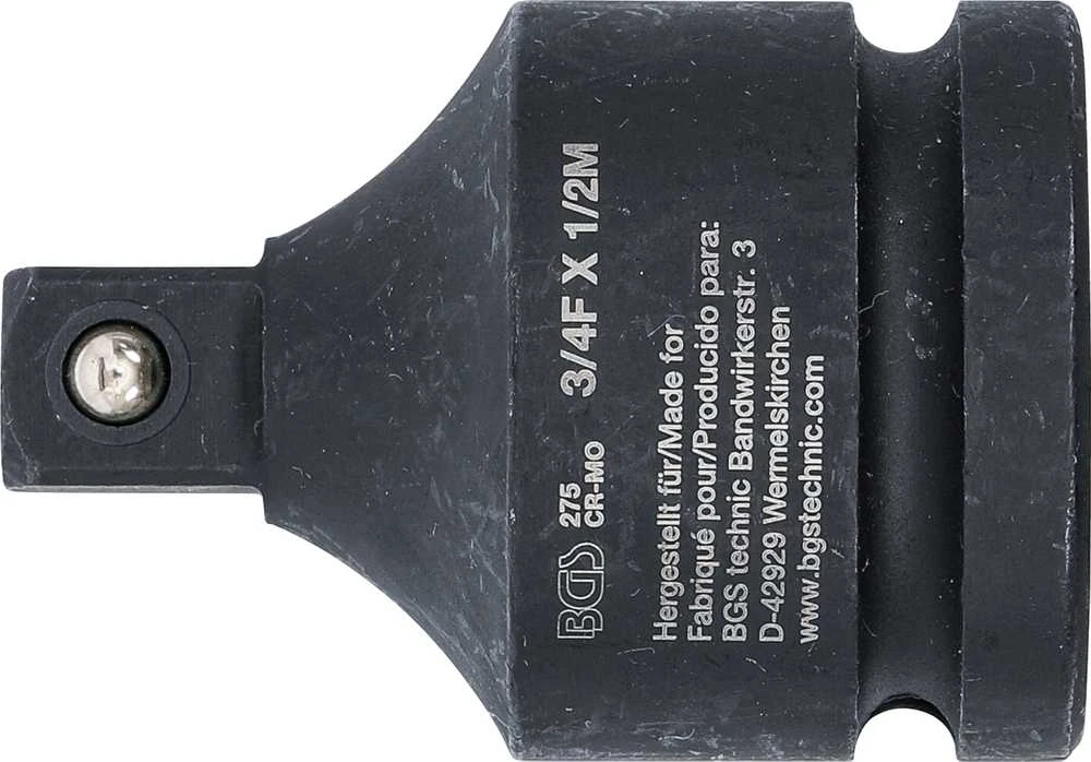 Grąžtas Bgs Technic Smūginis adapteris | vidinis kvadratas 20 mm (3/4") - išorinis kvadratas 12,5 mm (1/2") (275)