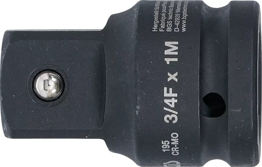 Grąžtas Bgs Technic Smūginis adapteris | vidinis kvadratas 20 mm (3/4") - išorinis kvadratas 25 mm (1") (195)