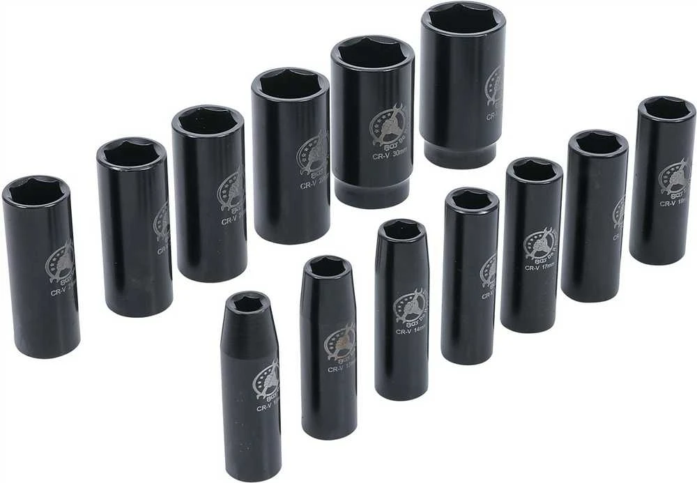 BGS Smūginių galvučių komplektas – 1/2 col. jungtis – 10–32 mm – 13 vnt.