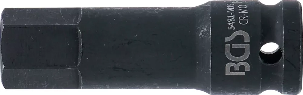 Grąžtas Bgs Technic Antgalis smūginis | 12,5 mm (1/2") | hex šešiakampis 19 mm (5481-M19)