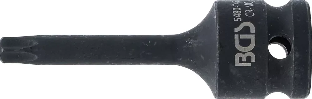 Grąžtas BGS Smūginis antgalis gilzėje - T45 antgalis, Torx, - 1/2" tvirtinimas - 75 mm ilgis