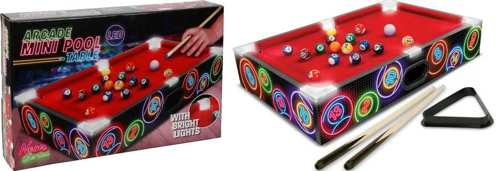 Tender Toys XQMAX MINI biliardo stalas su priedais su LED apšvietimu