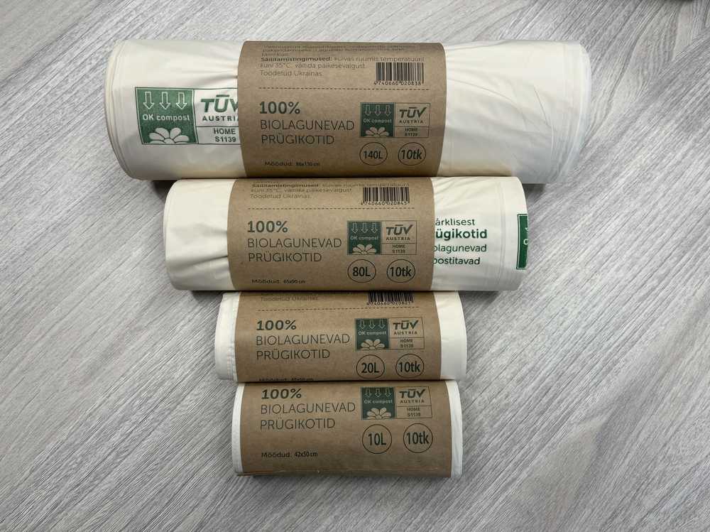 Bio kompostuojami šiukšlių maišai Okko, 10 l, 10 vnt.