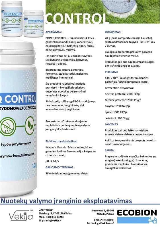Ecobion Biopreparatas valymo įrenginiams BioniQ Control 0.5kg