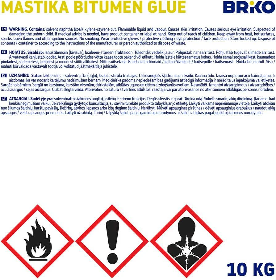 Briko Briko Bitumen glue mastic 10kg
