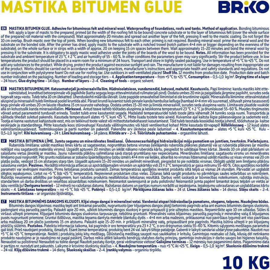 Briko Briko Bitumen glue mastic 10kg