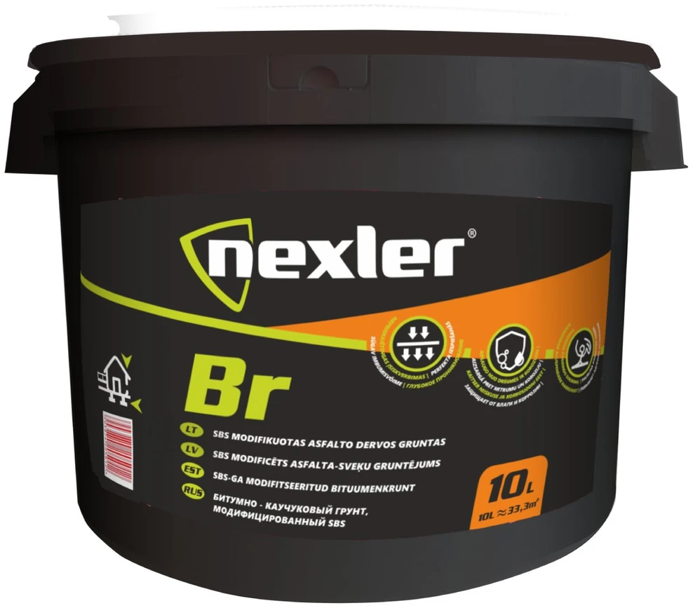 Bitumo-kaučiuko gruntas 10 l „Nexler BR“