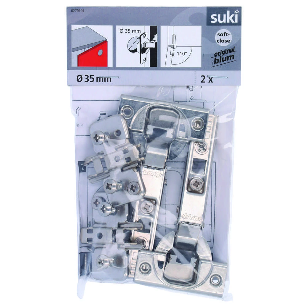 Black Blum LANKST IŠOR CLIP SOFT CLOSE D35 110 2VNT
