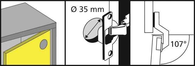Black Blum LANKST VIDI CLIP SOFT CLOSE D35 107 2VNT