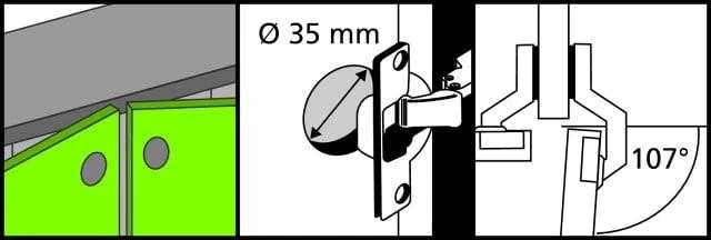 Black Blum LANKST PUSI CLIP SOFT CLOSE D35 107 2VNT