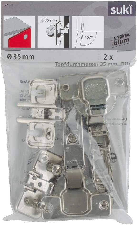 Black Blum LANKST IŠOR CLIP SOFT CLOSE D35 107 2VNT