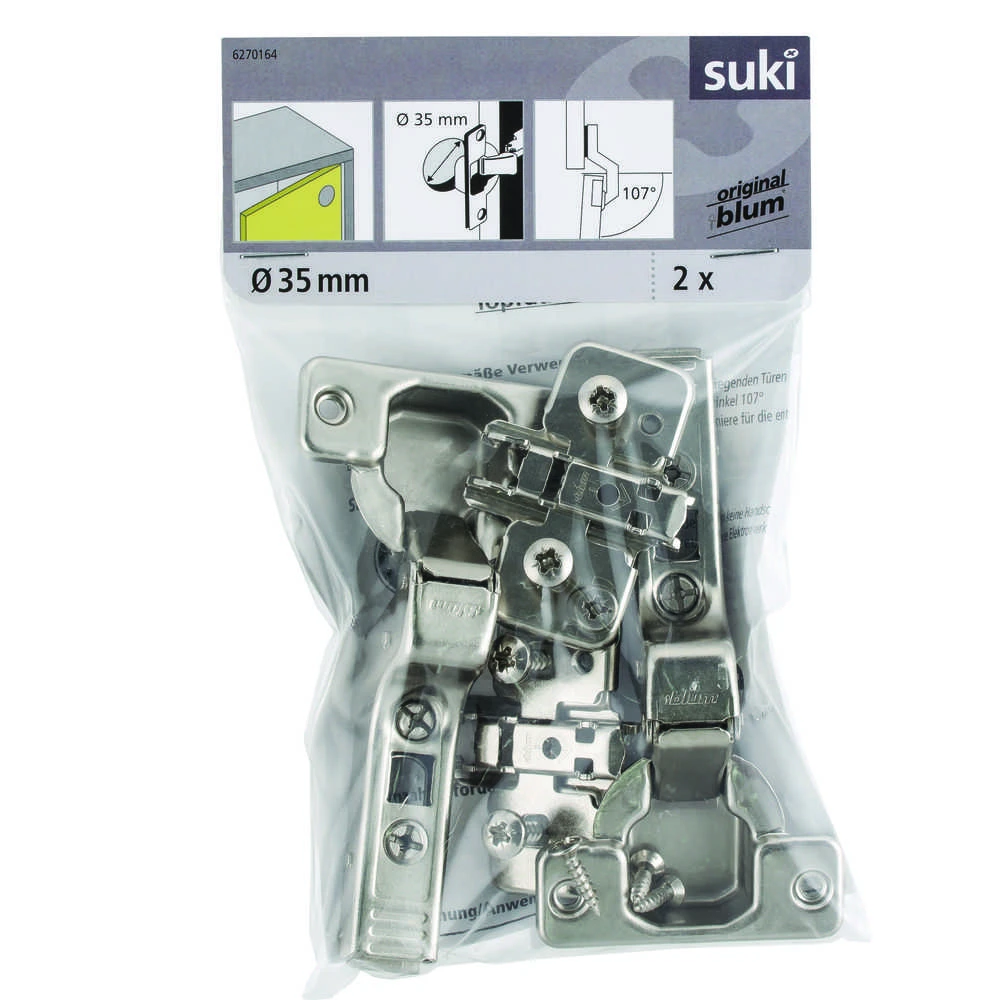 Black Blum LANKST VIDI CLIP SOFT CLOSE D35 107 2VNT