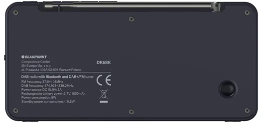 BLAUPUNKT Radijas DR6BK DAB+/FM MELNS