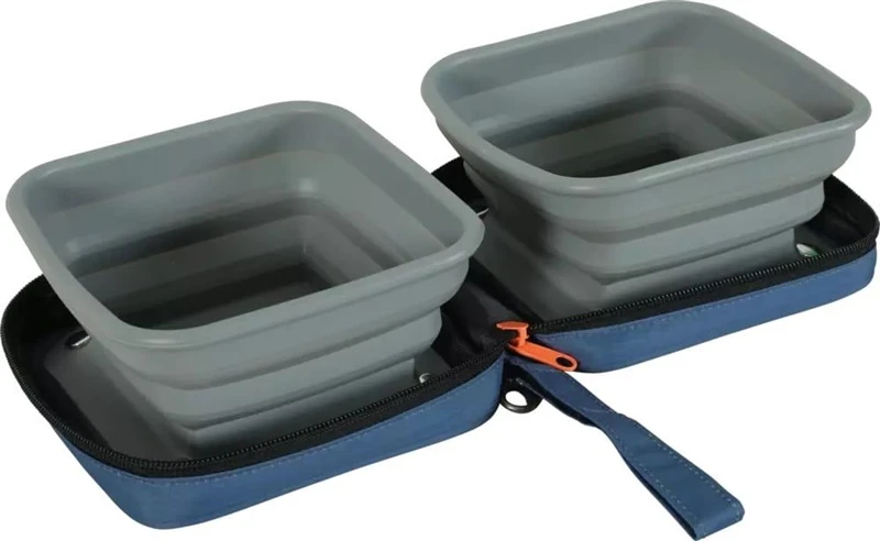 Zolux Składana dubenėlis 2w1 šuniui BIVOUAK 2x700 ml mėlyna